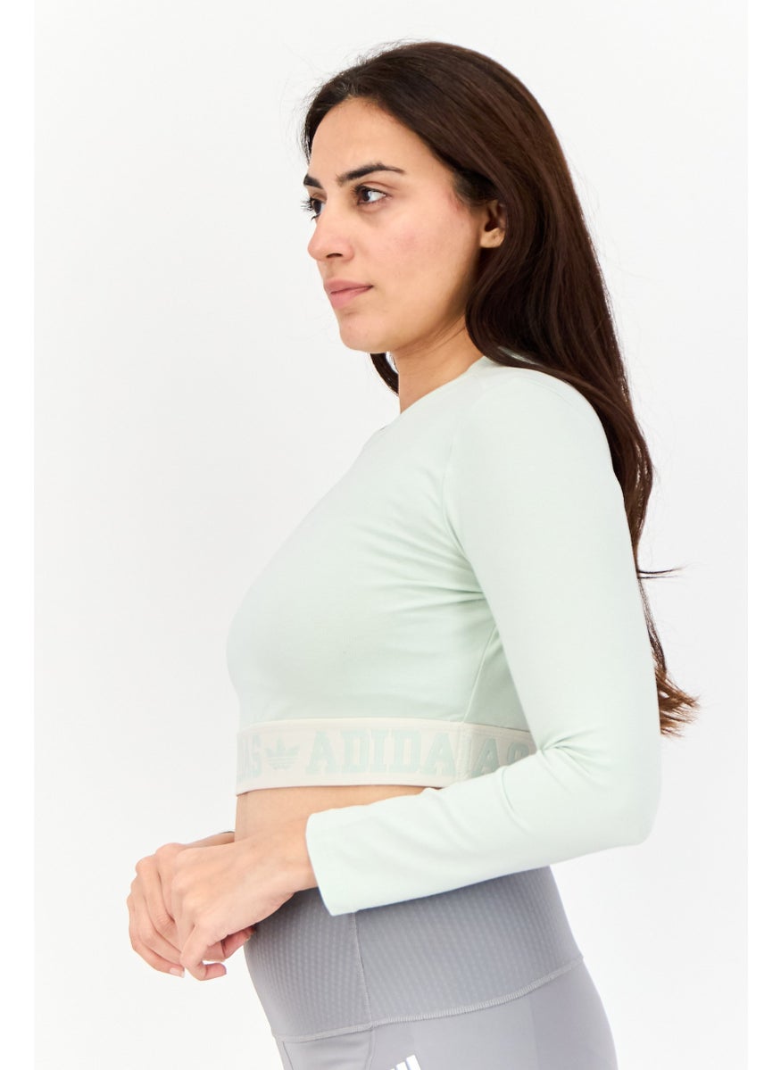Women Sportswear Fit Long Sleeve Outdoor T-shirt, Light Sage