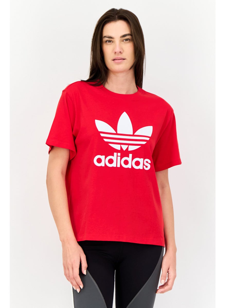 Women Sportswear Fit Short Sleeve Outdoor T-Shirt, Red