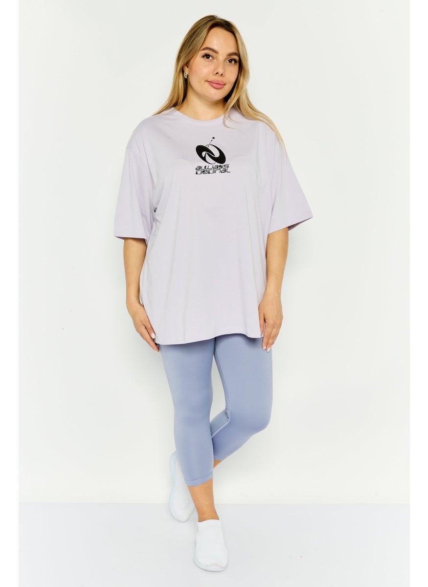 Women Sportswear Fit Short Sleeve Outdoor T-Shirt, Lavender