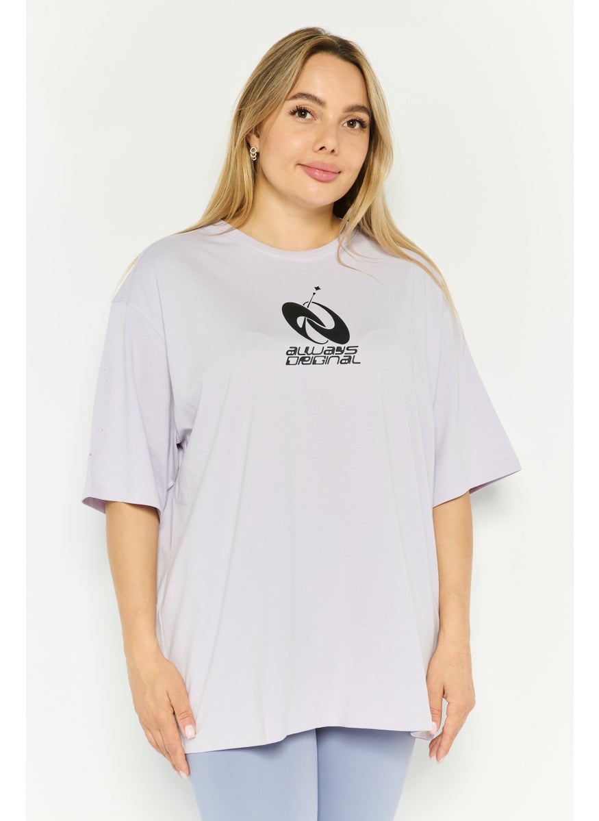 Women Sportswear Fit Short Sleeve Outdoor T-Shirt, Lavender