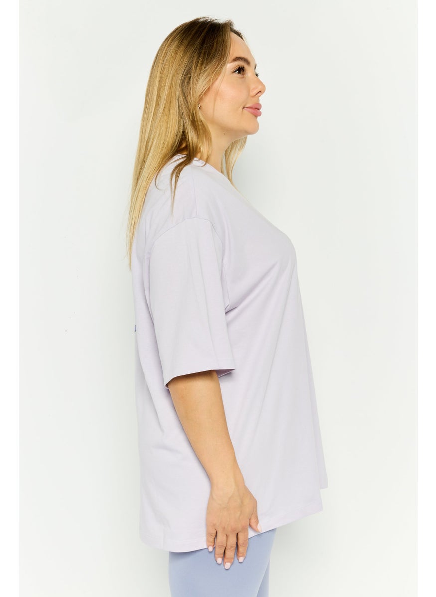 Women Sportswear Fit Short Sleeve Outdoor T-Shirt, Lavender