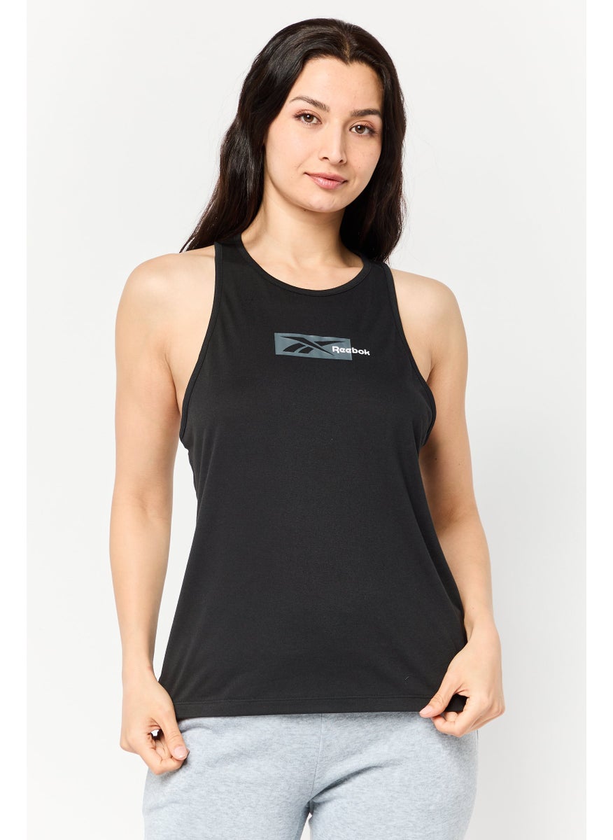 Women Sportswear Fit Sleeveless Training Tank Top, Black