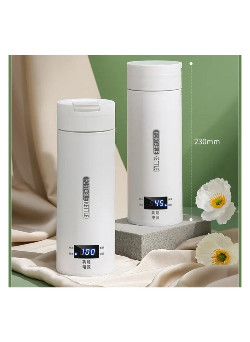 Electric Kettle with LED Thermometer, Keep Warm Function, Automatic Portable Thermos Water Bottle for Travel, Espresso Coffee, Compact and Lightweight Design