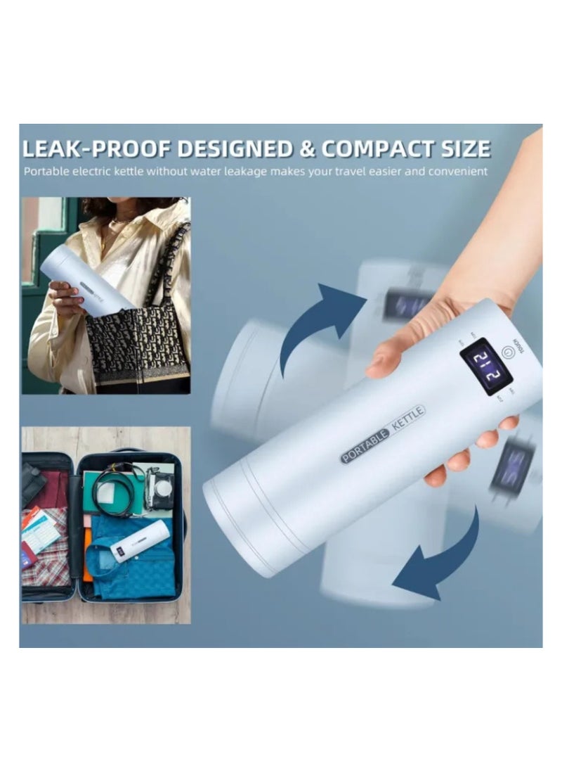 Electric Kettle with LED Thermometer, Keep Warm Function, Automatic Portable Thermos Water Bottle for Travel, Espresso Coffee, Compact and Lightweight Design