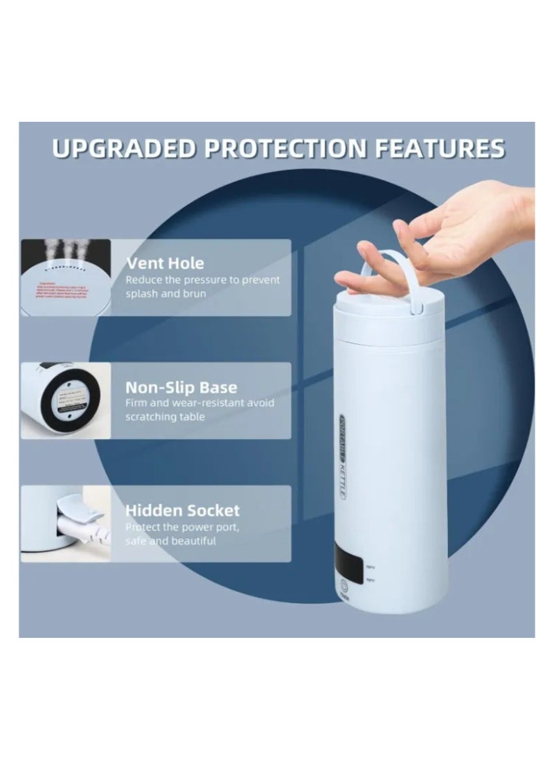 Electric Kettle with LED Thermometer, Keep Warm Function, Automatic Portable Thermos Water Bottle for Travel, Espresso Coffee, Compact and Lightweight Design