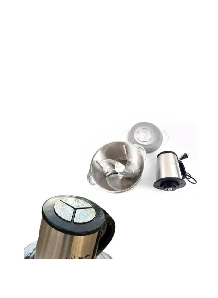 3L Stainless Steel Food Processor & Meat Chopper – Electric Blender with Double Blade, High-Speed Operation & Non-Slip Base
