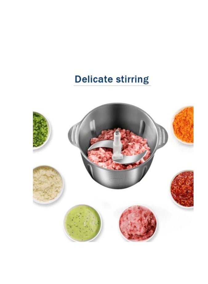 3L Stainless Steel Food Processor & Meat Chopper – Electric Blender with Double Blade, High-Speed Operation & Non-Slip Base