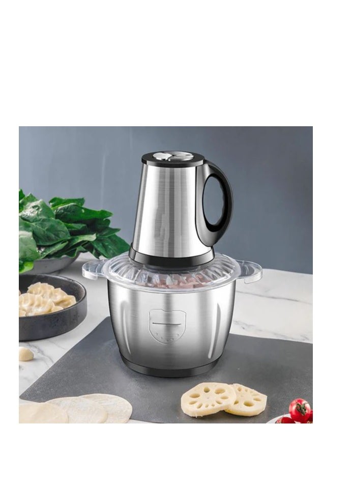 3L Stainless Steel Food Processor & Meat Chopper – Electric Blender with Double Blade, High-Speed Operation & Non-Slip Base