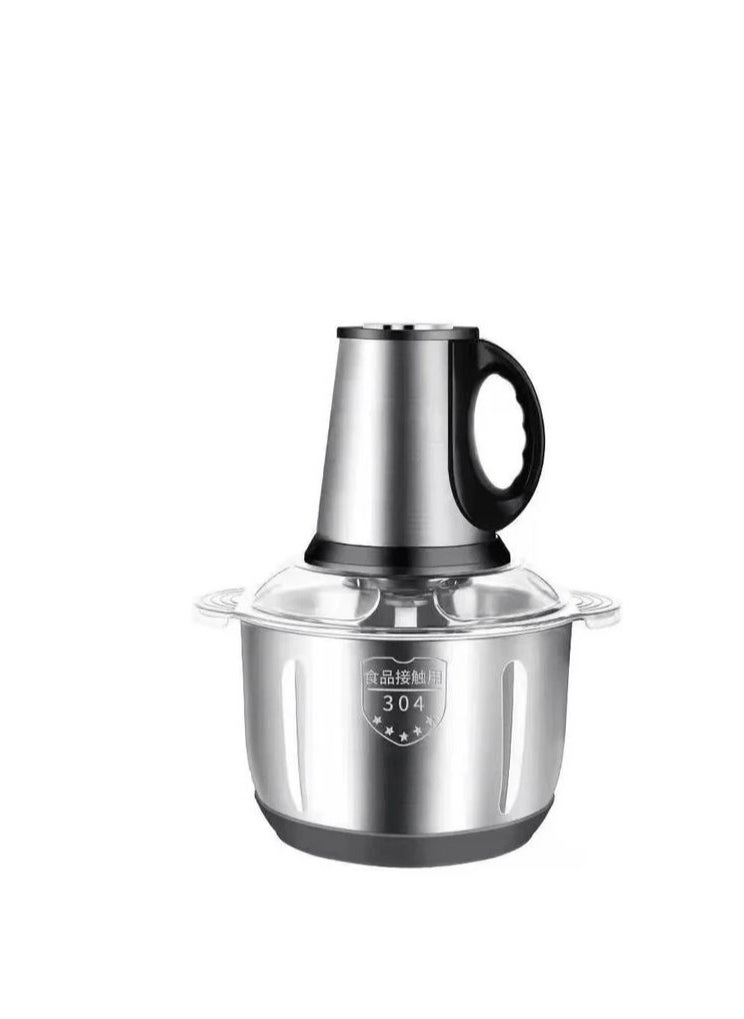 3L Stainless Steel Food Processor & Meat Chopper – Electric Blender with Double Blade, High-Speed Operation & Non-Slip Base