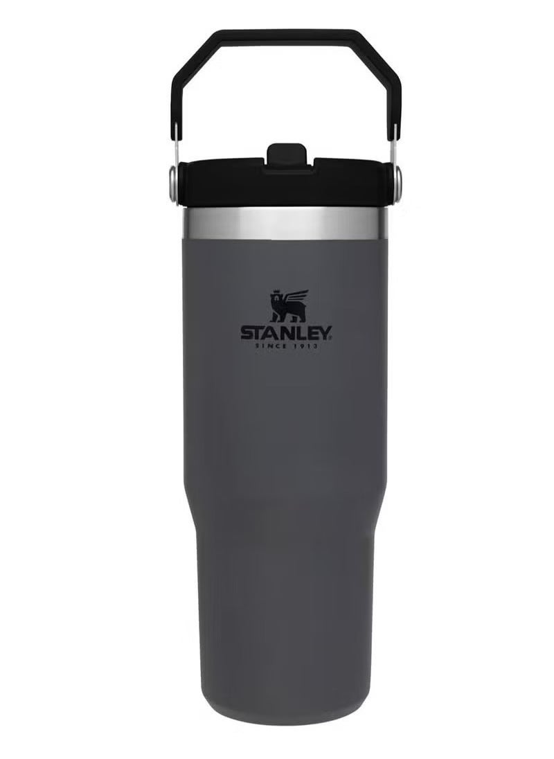 IceFlow Stainless Steel Tumbler - Vacuum Insulated Water Bottle for Home, Office or Car Reusable Cup with Straw Leak Resistant Flip Cold for 12 Hours or Iced for 2 Days, 30oz