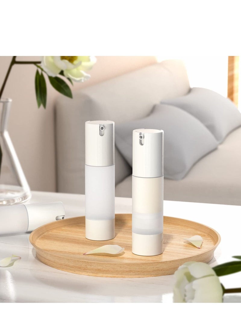 Refillable Airless Pump Bottle, 1 Oz 30ML Empty Travel Foundation Containers, Airless Cosmetic Pump Bottle for Hand Sanitizer, Toner, Gel, Hair Oil, Lotion and Face Cream (Pack of 6, Frosted)