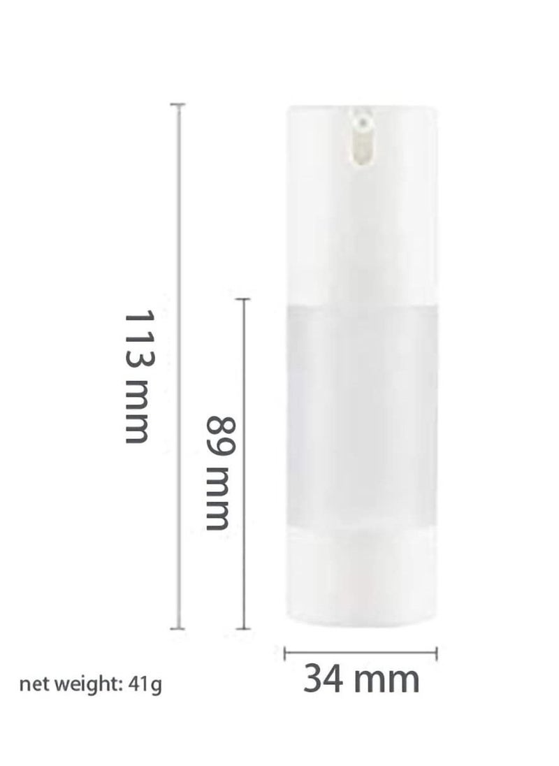 Refillable Airless Pump Bottle, 1 Oz 30ML Empty Travel Foundation Containers, Airless Cosmetic Pump Bottle for Hand Sanitizer, Toner, Gel, Hair Oil, Lotion and Face Cream (Pack of 6, Frosted)