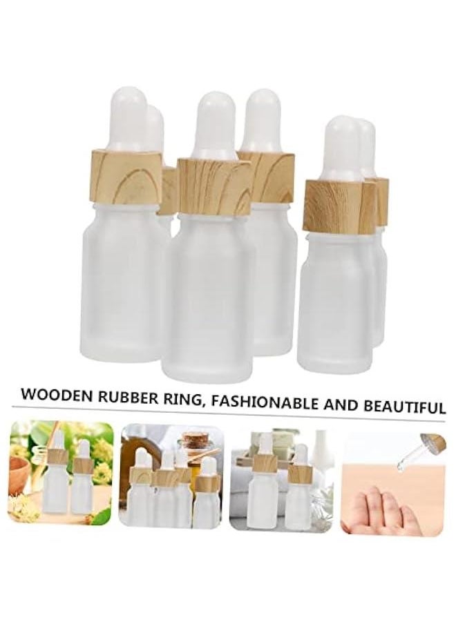 10 Pcs Frosted Glass Dropper Bottles for Essential Oils Cuticle Oil Liquid Storage Includes Eye Droppers Caps for Travel and Sample Use