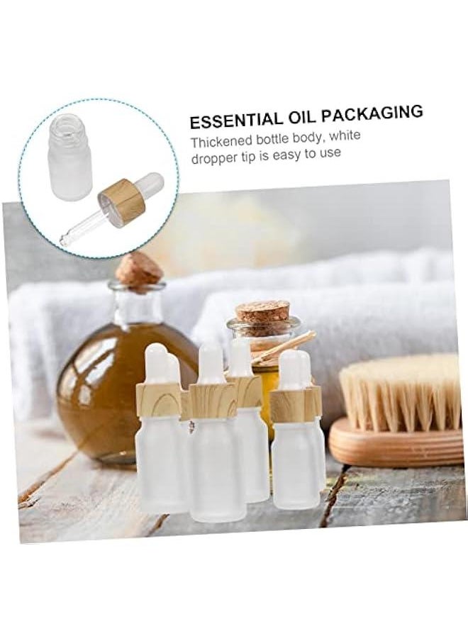 10 Pcs Frosted Glass Dropper Bottles for Essential Oils Cuticle Oil Liquid Storage Includes Eye Droppers Caps for Travel and Sample Use