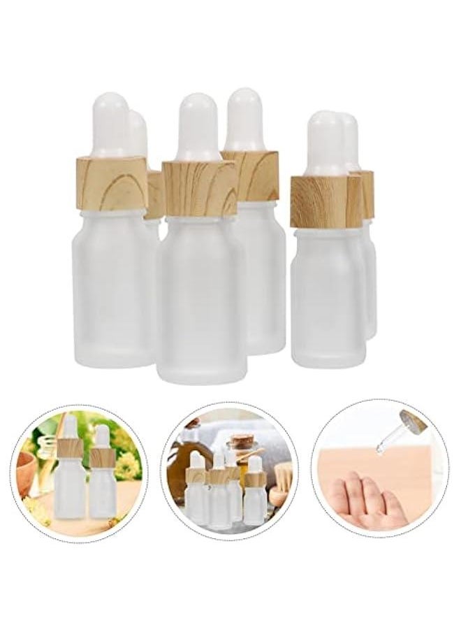 10 Pcs Frosted Glass Dropper Bottles for Essential Oils Cuticle Oil Liquid Storage Includes Eye Droppers Caps for Travel and Sample Use