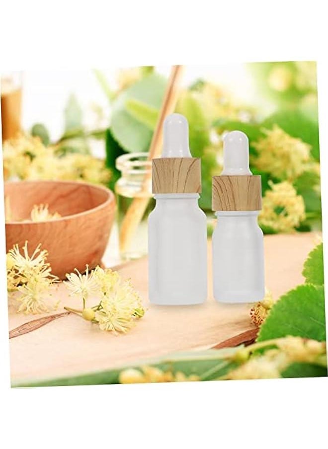10 Pcs Frosted Glass Dropper Bottles for Essential Oils Cuticle Oil Liquid Storage Includes Eye Droppers Caps for Travel and Sample Use
