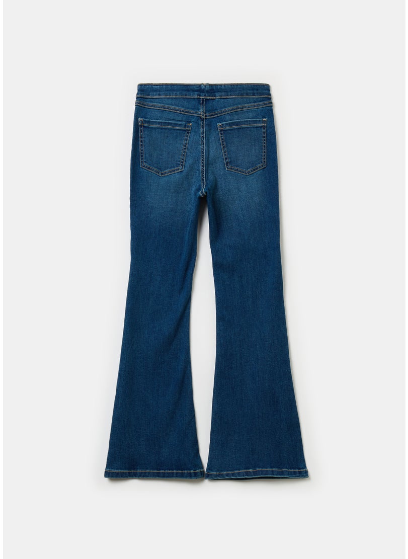 Flare-fit jeggings with pockets