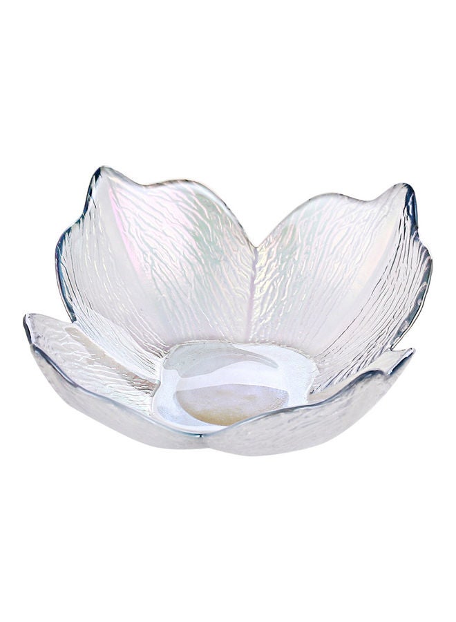 Lily Pattern Glass Bowl Clear 19.5x19.5x7.3cm