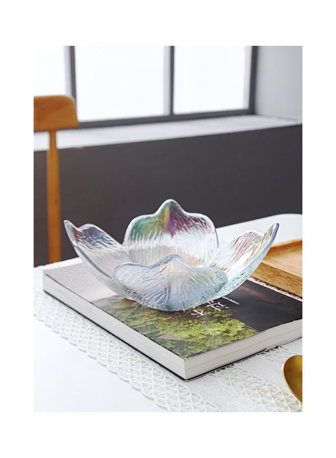 Lily Pattern Glass Bowl Clear 19.5x19.5x7.3cm