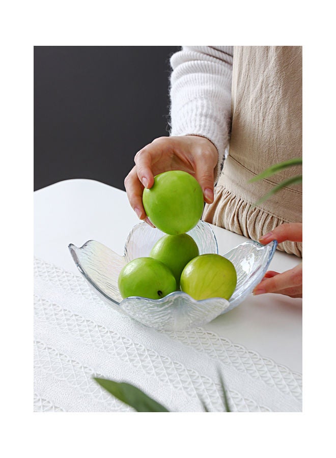 Lily Pattern Glass Bowl Clear 19.5x19.5x7.3cm