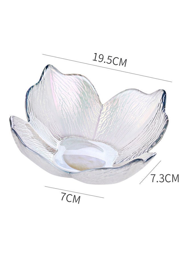 Lily Pattern Glass Bowl Clear 19.5x19.5x7.3cm