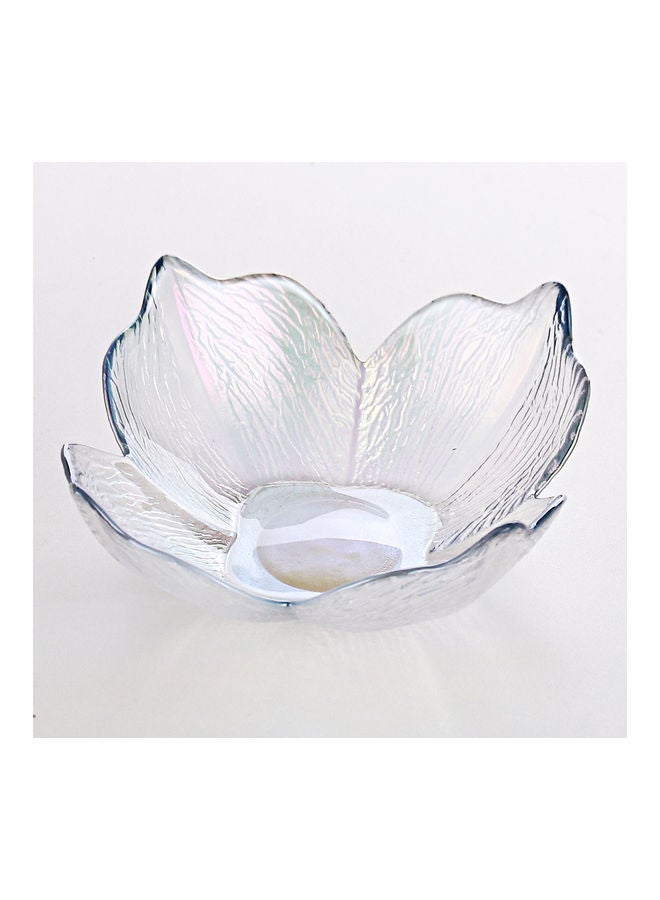 Lily Pattern Glass Bowl Clear 19.5x19.5x7.3cm