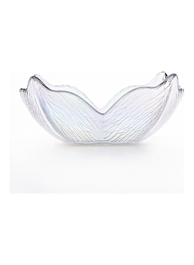 Lily Pattern Glass Bowl Clear 19.5x19.5x7.3cm