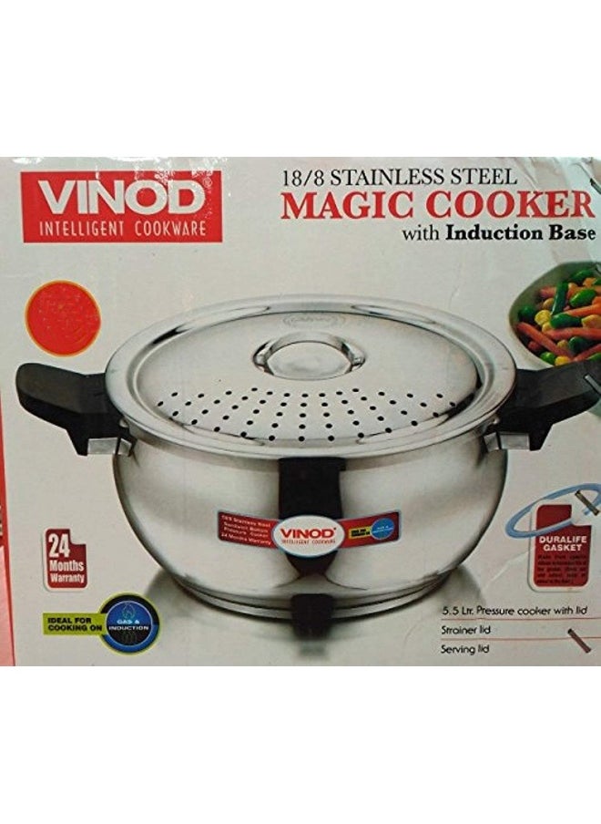 SMGPC-5.5 Pressure Cooker, Silver, 5.5 Liters, Stainless Steel