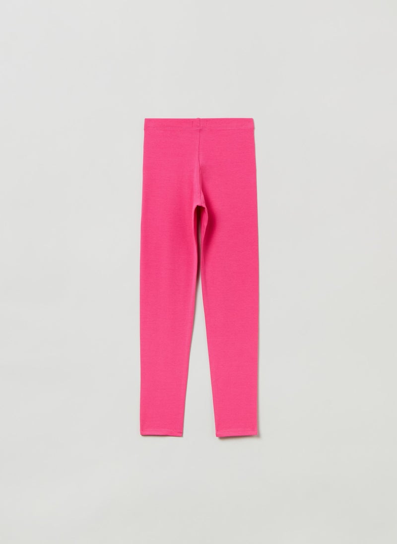 Stretch cotton leggings