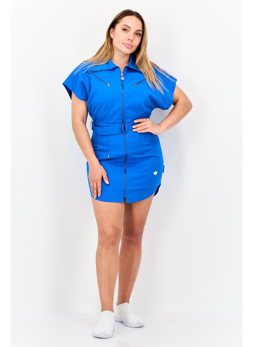 Women Sportswear Fit Short Sleeve Outdoor Dress, Blue