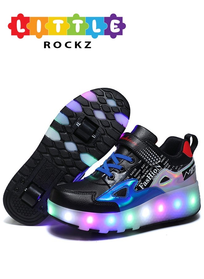 LED Flash Light Fashion Shiny Sneaker Skate Heelys Shoes With Wheels And Lightning Sole