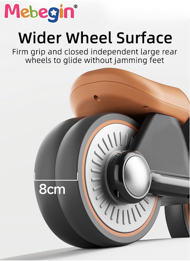 Baby Balance Bike with Silent Wheels, No Pedal Baby Walker, Mini Baby Bike with Lights and Music, Sturdy Safe Ride On Toys, Easy Set-Up, Great Gift Choice as Indoor and Outdoor Toy, 52*22*34cm