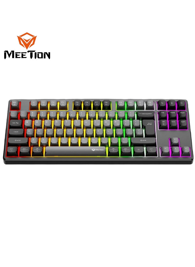 Meetion TKL Triple-Mode Wireless RGB Mechanical Keyboard MK14 TKL 87 Keys Layout Full Key Hot-Swap Tri-Mode Connection