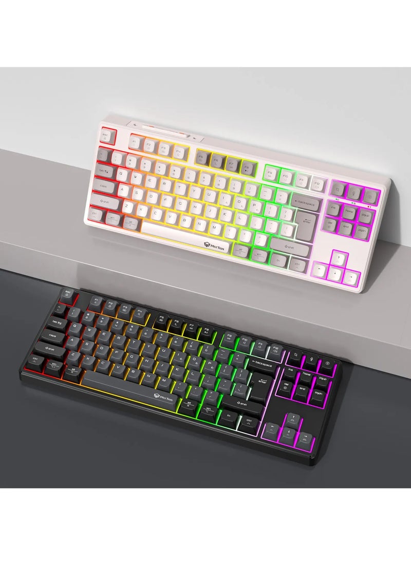 Meetion TKL Triple-Mode Wireless RGB Mechanical Keyboard MK14 TKL 87 Keys Layout Full Key Hot-Swap Tri-Mode Connection