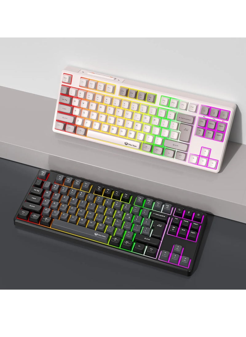 Meetion TKL Triple-Mode Wireless RGB Mechanical Keyboard MK14 TKL 87 Keys Layout Full Key Hot-Swap Tri-Mode Connection