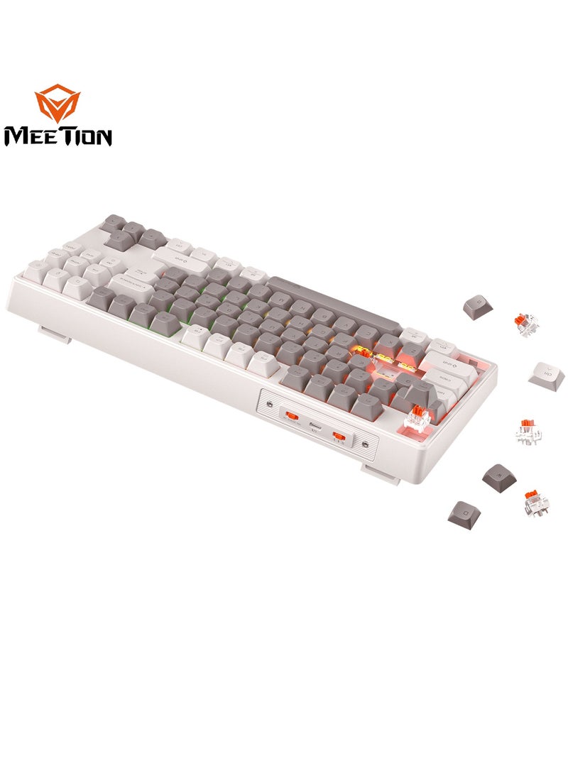 Meetion TKL Triple-Mode Wireless RGB Mechanical Keyboard MK14 TKL 87 Keys Layout Full Key Hot-Swap Tri-Mode Connection
