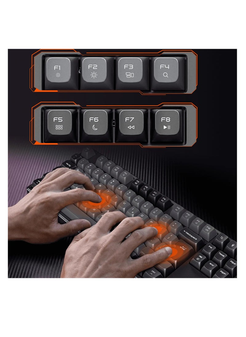 MEETION MK14 TKL Three Mode Wireless/Bluetooth/Wired Hot-swappable Gaming Keyboard 87 Keys RGB LED Light Mechanical Keyboard for Game
