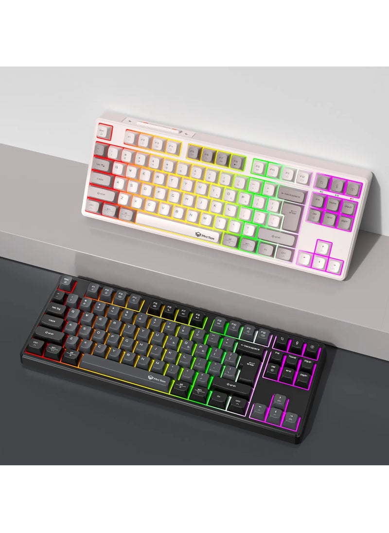 MEETION MK14 TKL Three Mode Wireless/Bluetooth/Wired Hot-swappable Gaming Keyboard 87 Keys RGB LED Light Mechanical Keyboard for Game