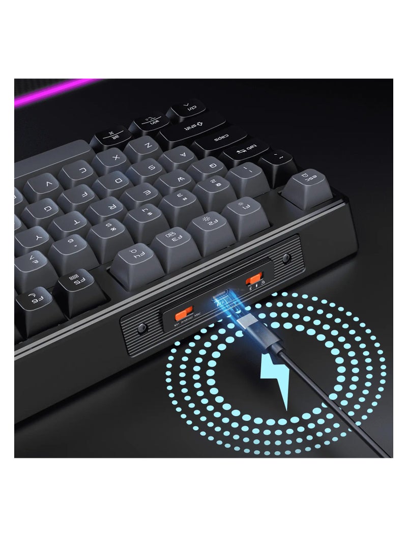 MEETION MK14 TKL Three Mode Wireless/Bluetooth/Wired Hot-swappable Gaming Keyboard 87 Keys RGB LED Light Mechanical Keyboard for Game