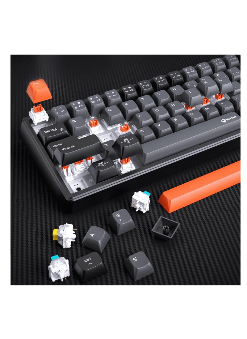 MEETION MK14 TKL Three Mode Wireless/Bluetooth/Wired Hot-swappable Gaming Keyboard 87 Keys RGB LED Light Mechanical Keyboard for Game
