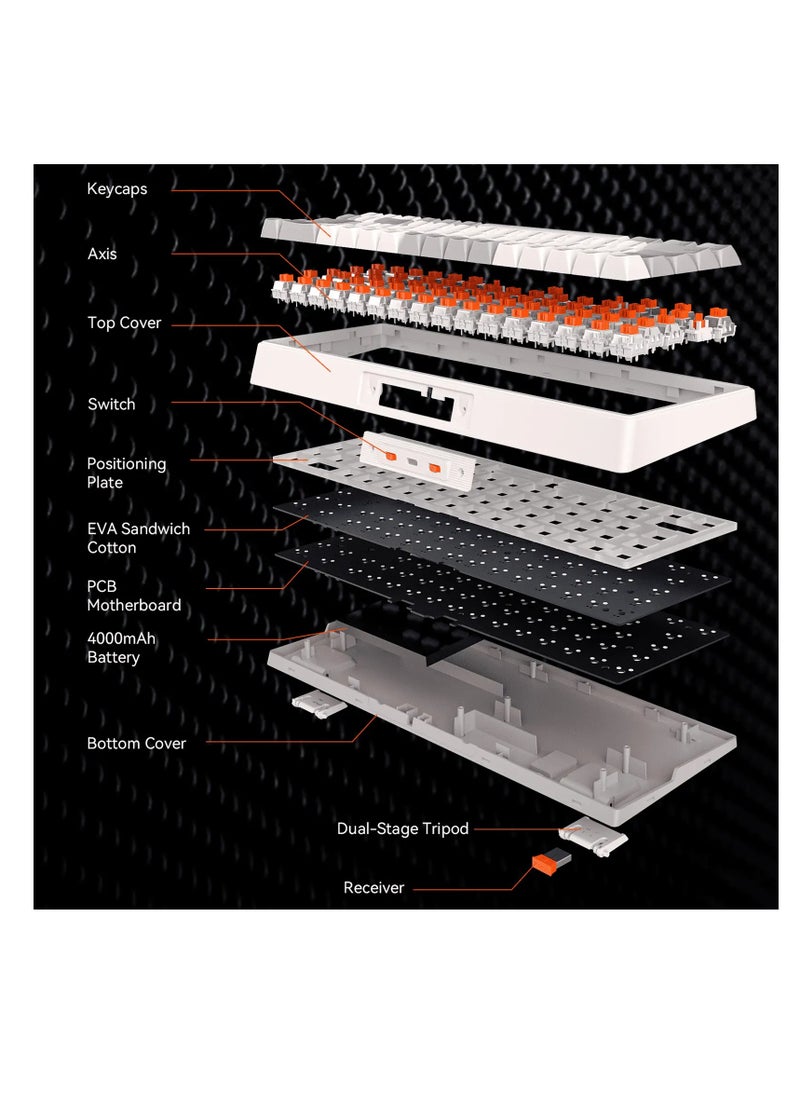 MEETION MK14 TKL Three Mode Wireless/Bluetooth/Wired Hot-swappable Gaming Keyboard 87 Keys RGB LED Light Mechanical Keyboard for Game