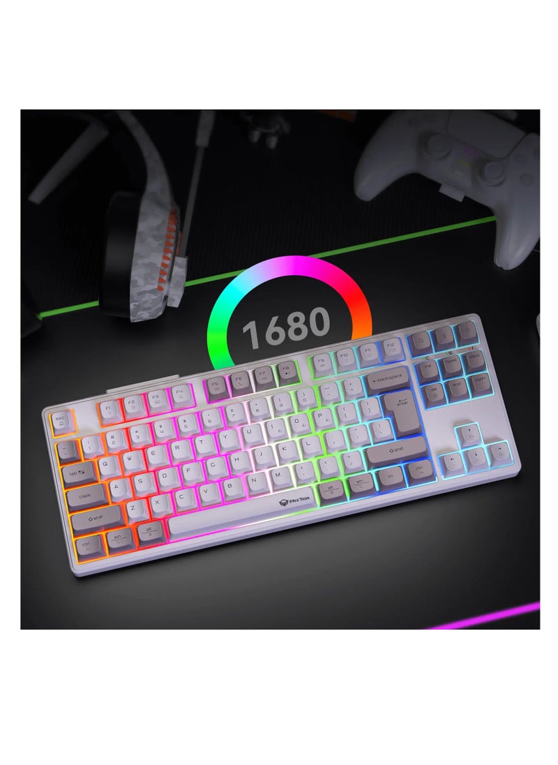 MEETION MK14 TKL Three Mode Wireless/Bluetooth/Wired Hot-swappable Gaming Keyboard 87 Keys RGB LED Light Mechanical Keyboard for Game