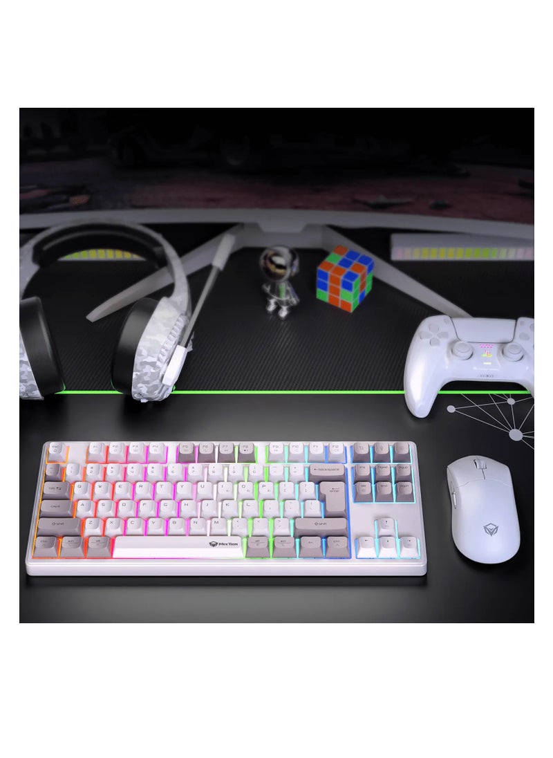 MEETION MK14 TKL Three Mode Wireless/Bluetooth/Wired Hot-swappable Gaming Keyboard 87 Keys RGB LED Light Mechanical Keyboard for Game