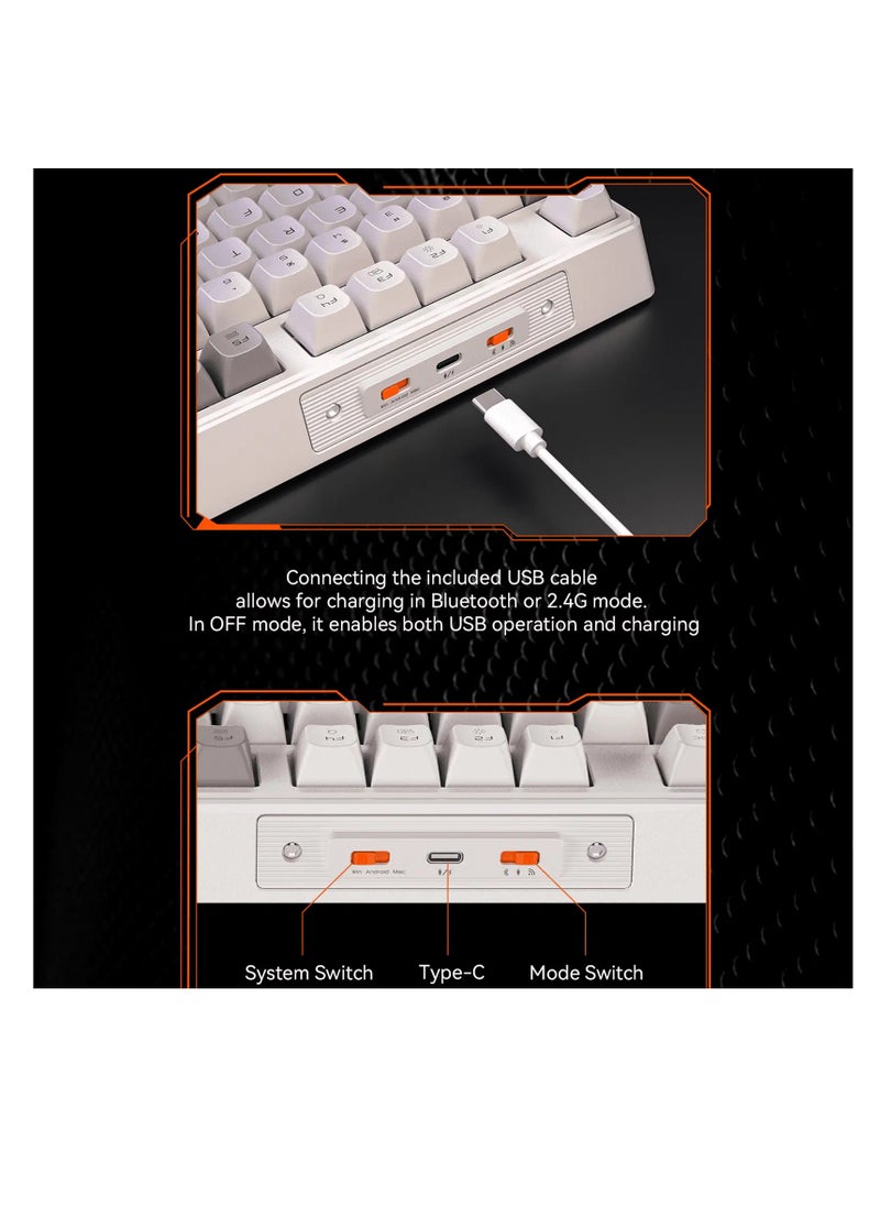 MEETION MK14 TKL Three Mode Wireless/Bluetooth/Wired Hot-swappable Gaming Keyboard 87 Keys RGB LED Light Mechanical Keyboard for Game