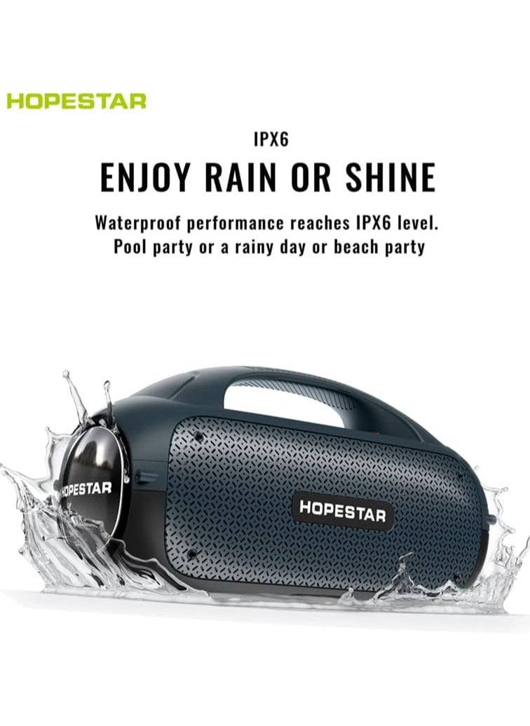 Electronics - Waterproof Wireless Bluetooth Speaker Hopestar A50 80W Highs Powers Stereo Outdoor Bass Portable Sound Column Subwoofer Microphone (Black)