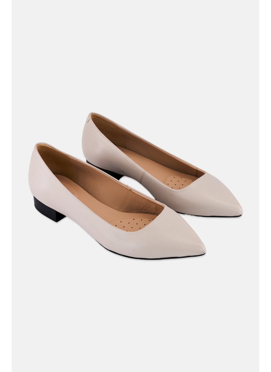 Women Slip On Pumps, Beige