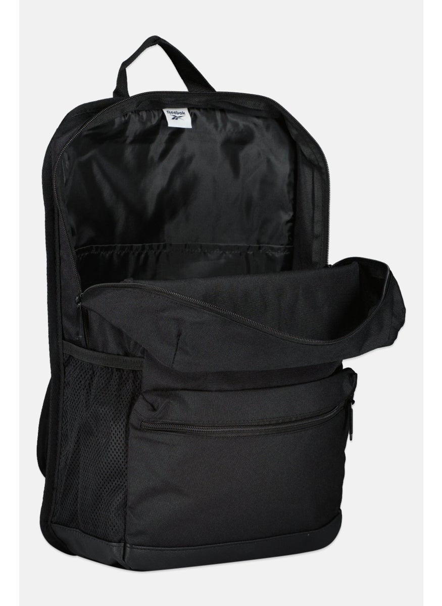Men Brand Logo Bagpack, Black/White
