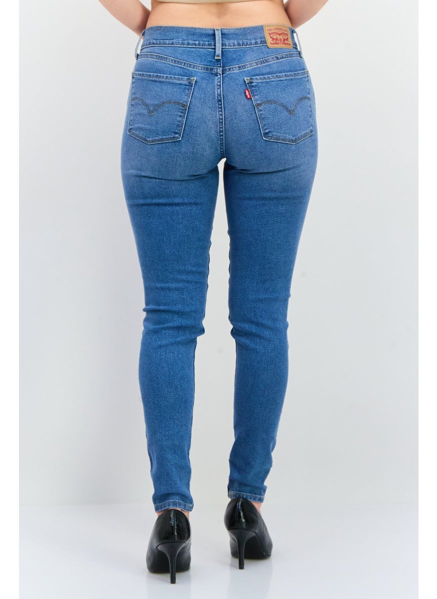 Women Skinny Fit Washed Stretchable Jeans, Blue