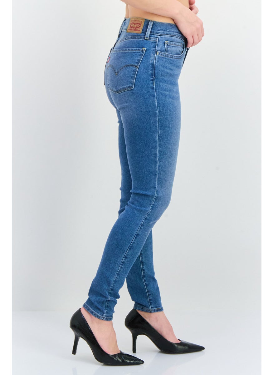 Women Skinny Fit Washed Stretchable Jeans, Blue