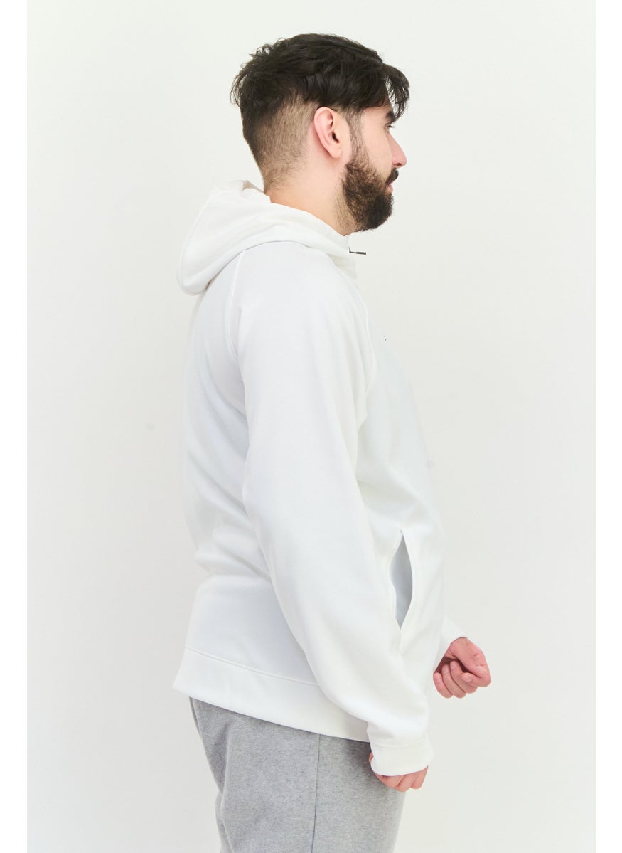 Men Sportswear Fit Long Sleeve Outdoor Hoodie, White
